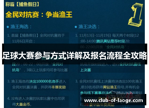 足球大赛参与方式详解及报名流程全攻略